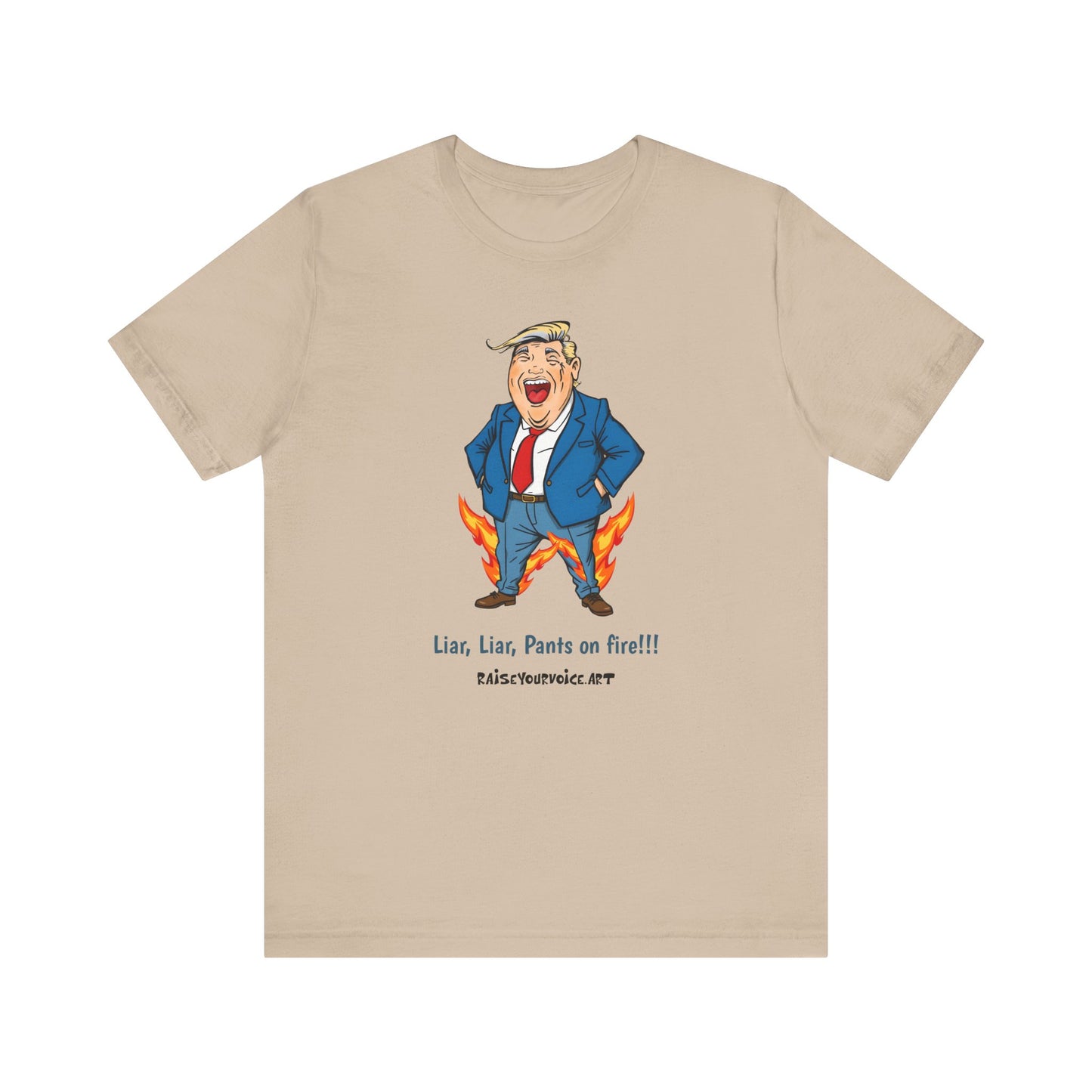 Funny Liar T-Shirt - Unisex Jersey Short Sleeve Tee with Humorous Political Cartoon