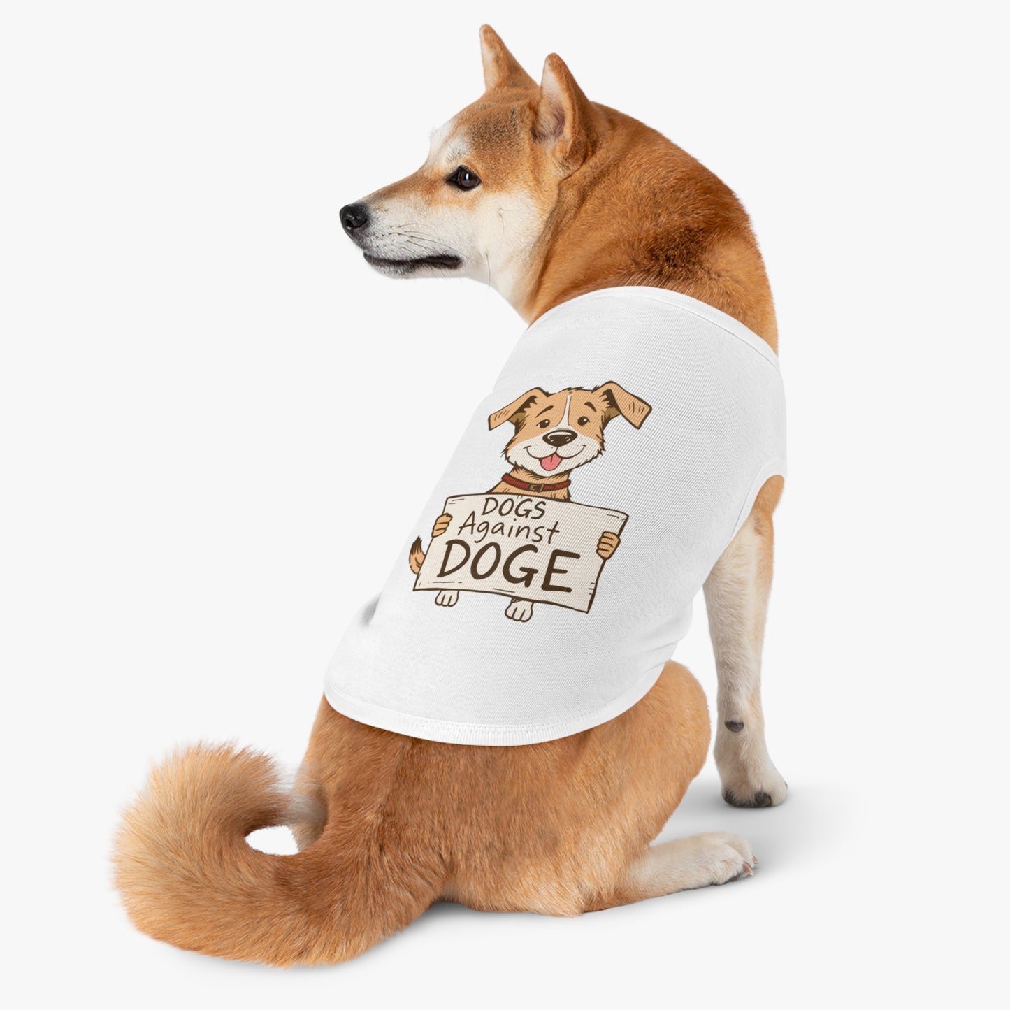'Dogs Against DOGE' - a doggy shirt for your progressive minded dog