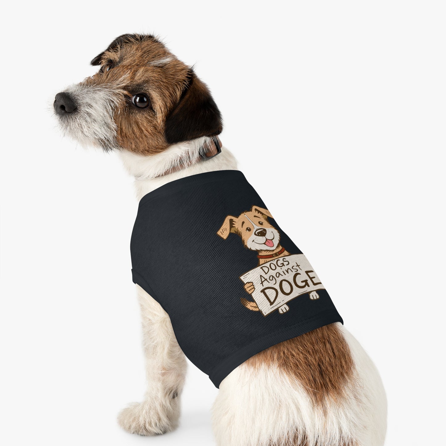 'Dogs Against DOGE' - a doggy shirt for your progressive minded dog