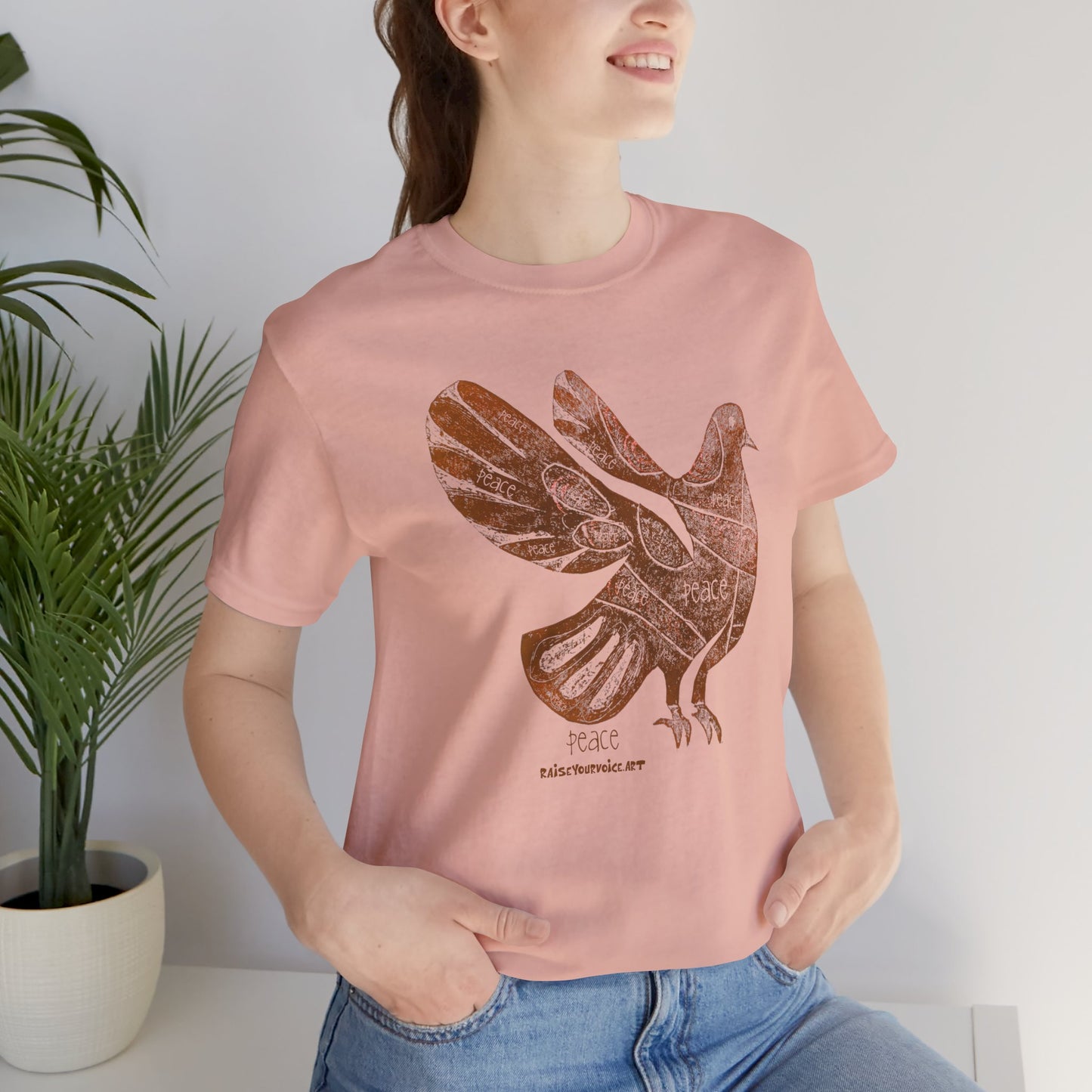 Peace Pigeon Graphic Tee, Boho Style Clothing