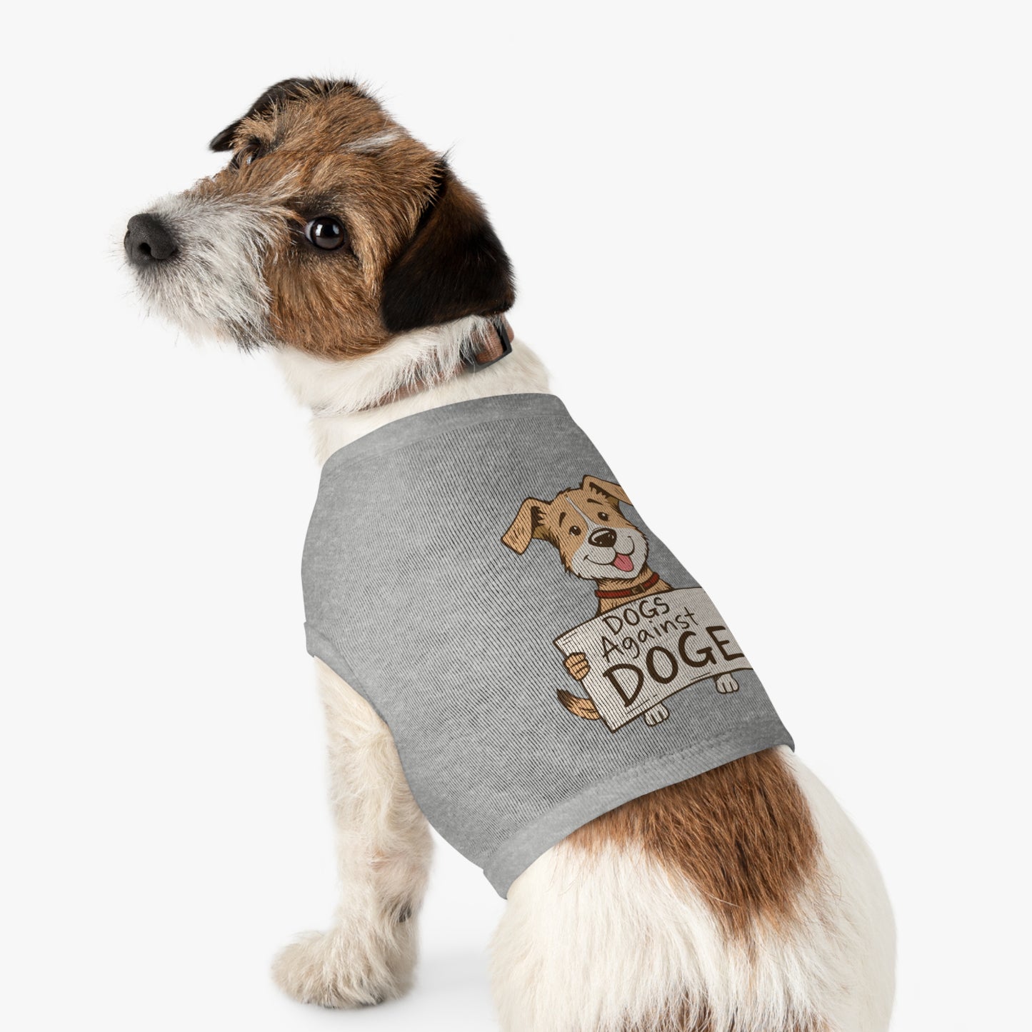 'Dogs Against DOGE' - a doggy shirt for your progressive minded dog