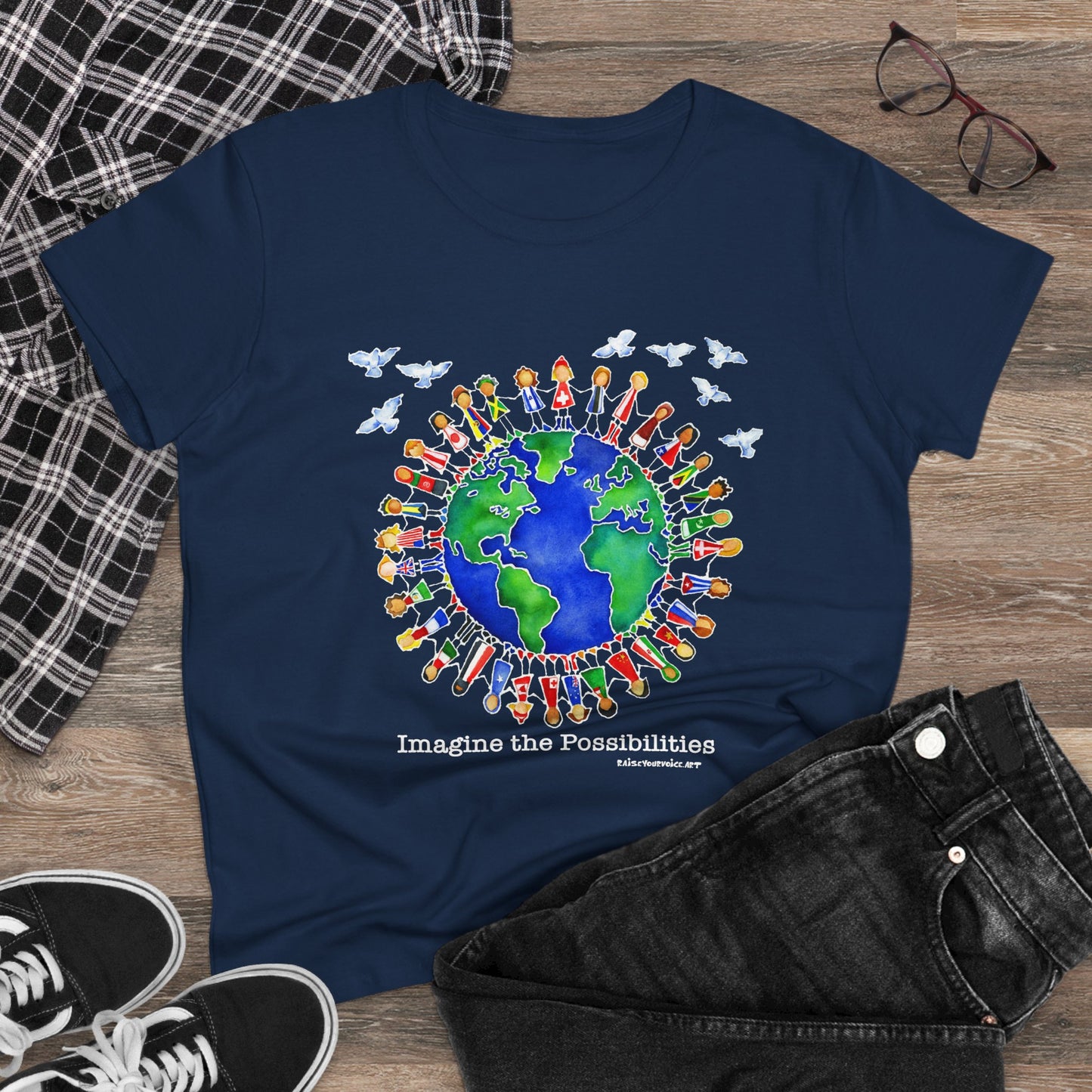 'Imagine the Possibilities' Earth Design - Women's Midweight Tee -