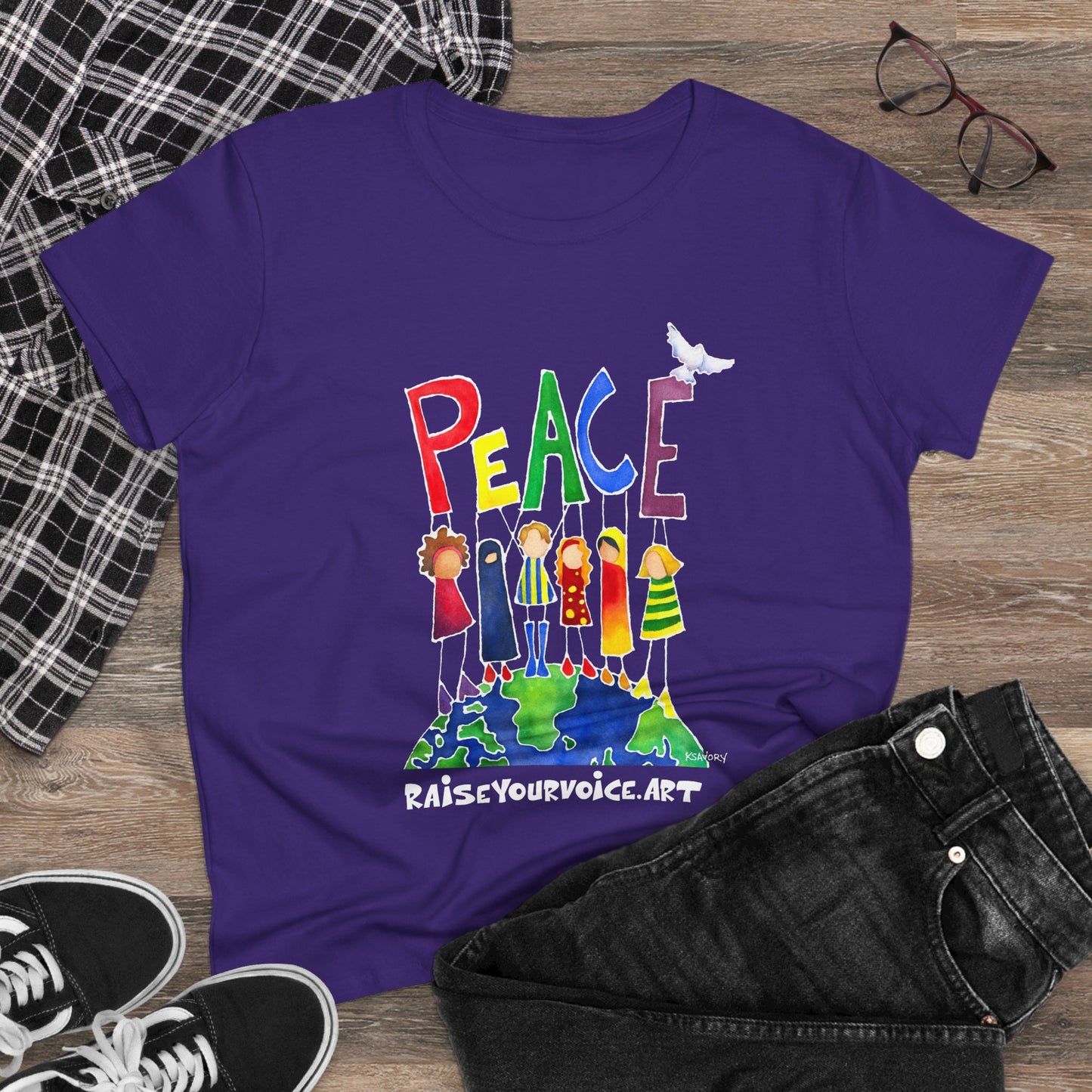 Peace on Earth - Women's Peace Graphic Tee - Raise Your Voice
