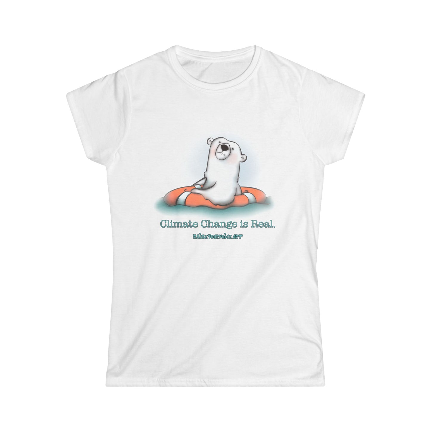 Yes, Climate Change is Real! - Softstyle Tee with Polar Bear Design