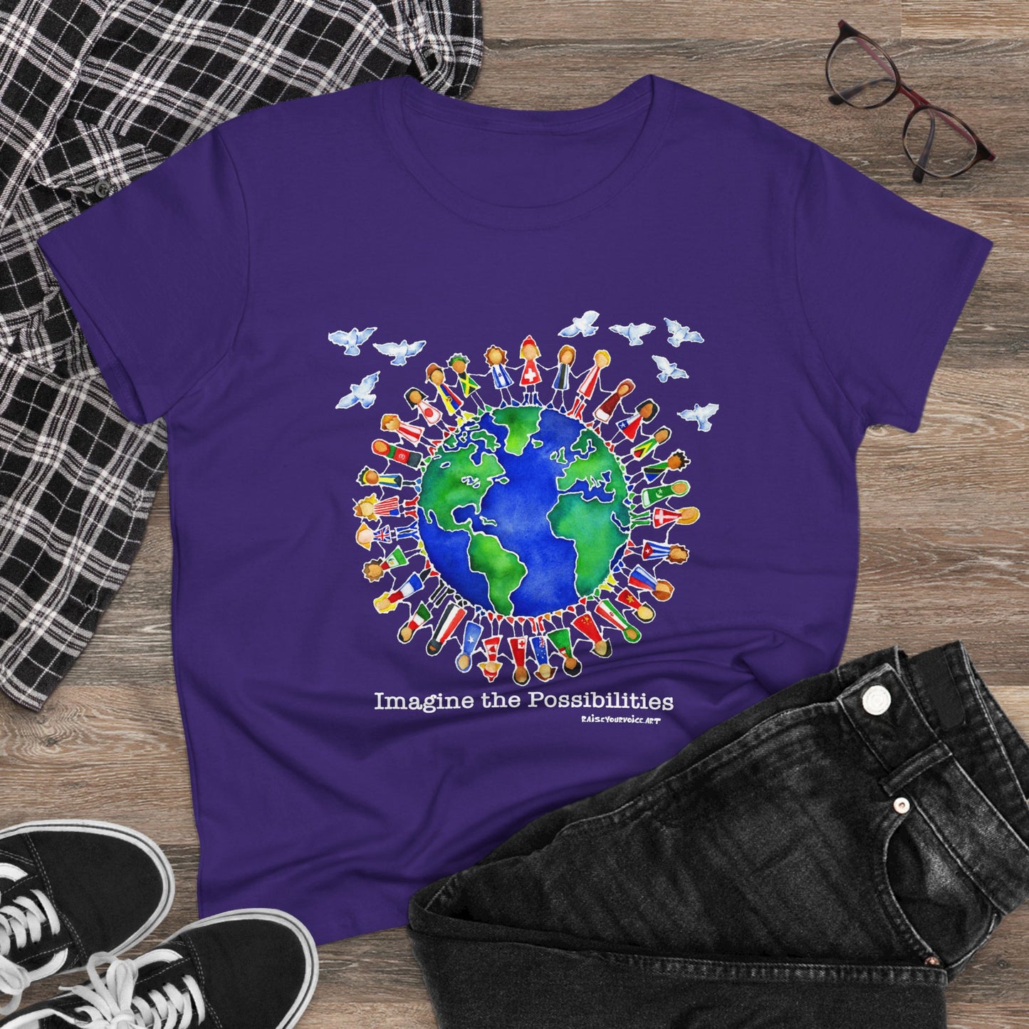 'Imagine the Possibilities' Earth Design - Women's Midweight Tee -