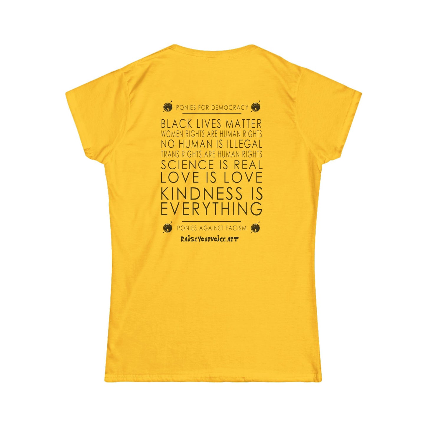 The Blue Pony Club - women's Softstyle Tee - Blue Pony Club & Equality Messages