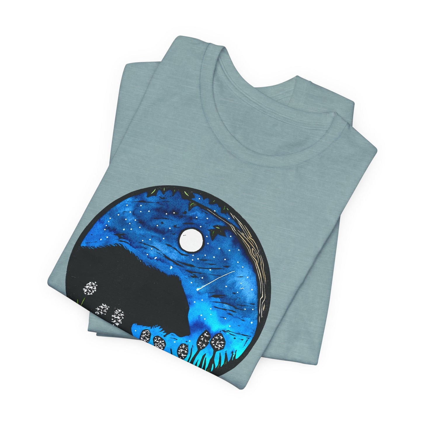 Save The Griz! - Unisex Short Sleeve T-Shirt with Floral Night Scene