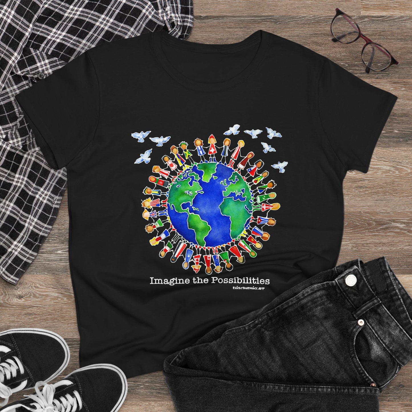 'Imagine the Possibilities' Earth Design - Women's Midweight Tee -