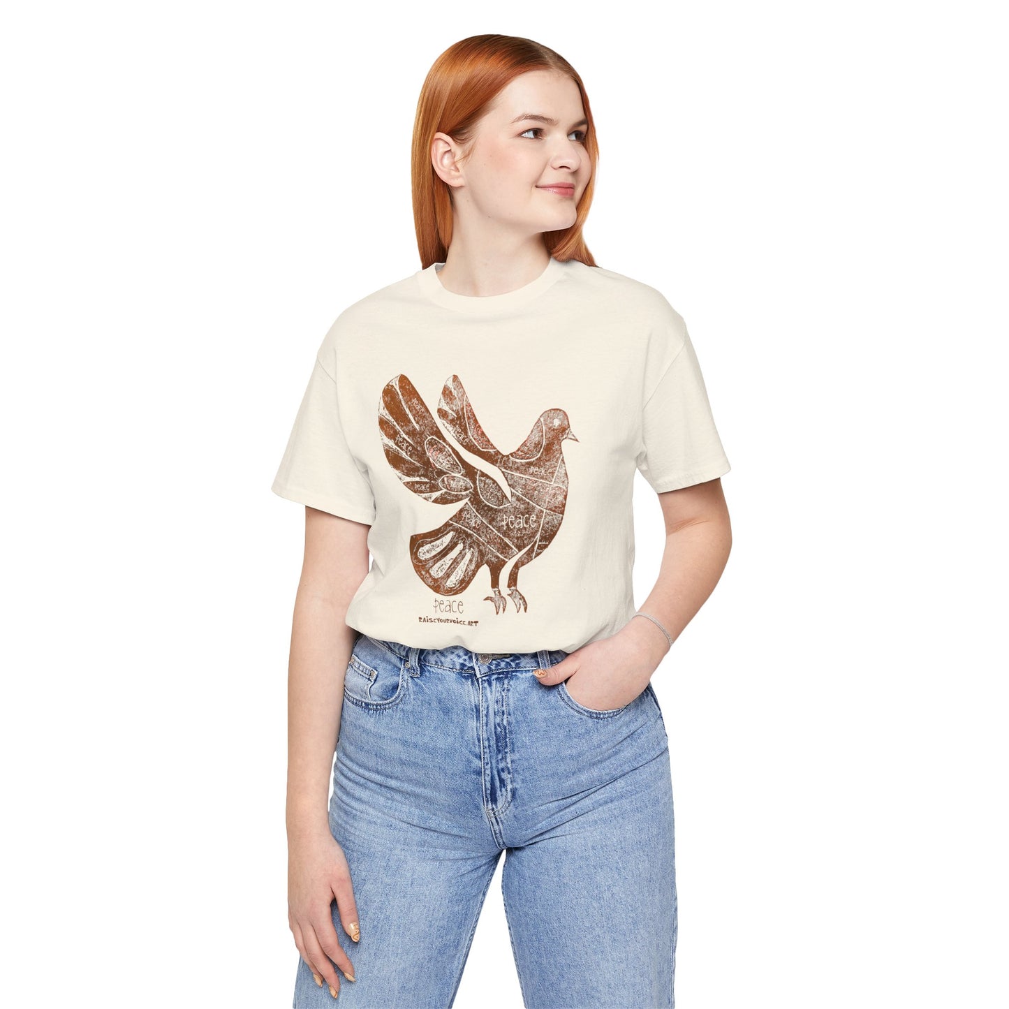 Peace Pigeon Graphic Tee, Boho Style Clothing
