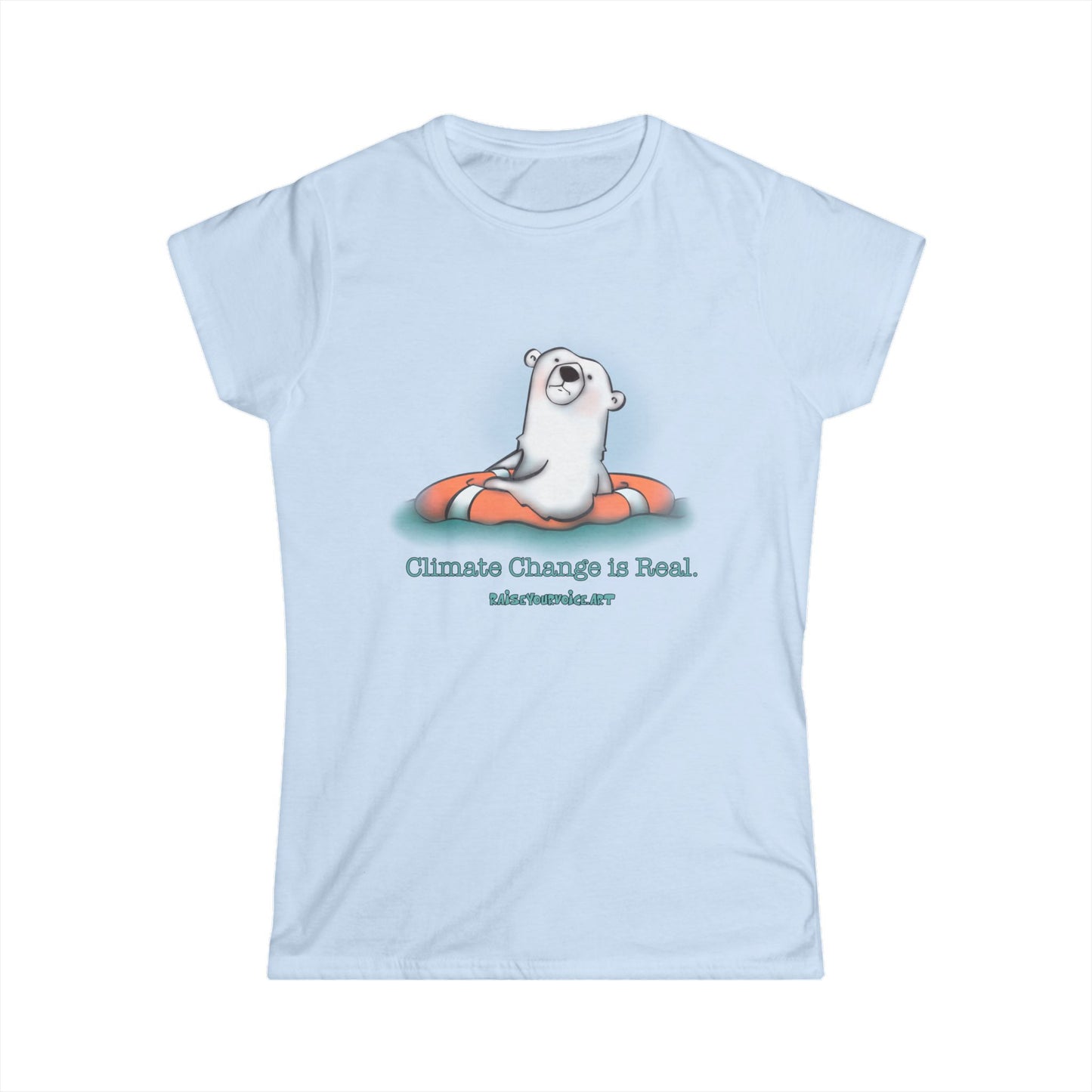 Yes, Climate Change is Real! - Softstyle Tee with Polar Bear Design