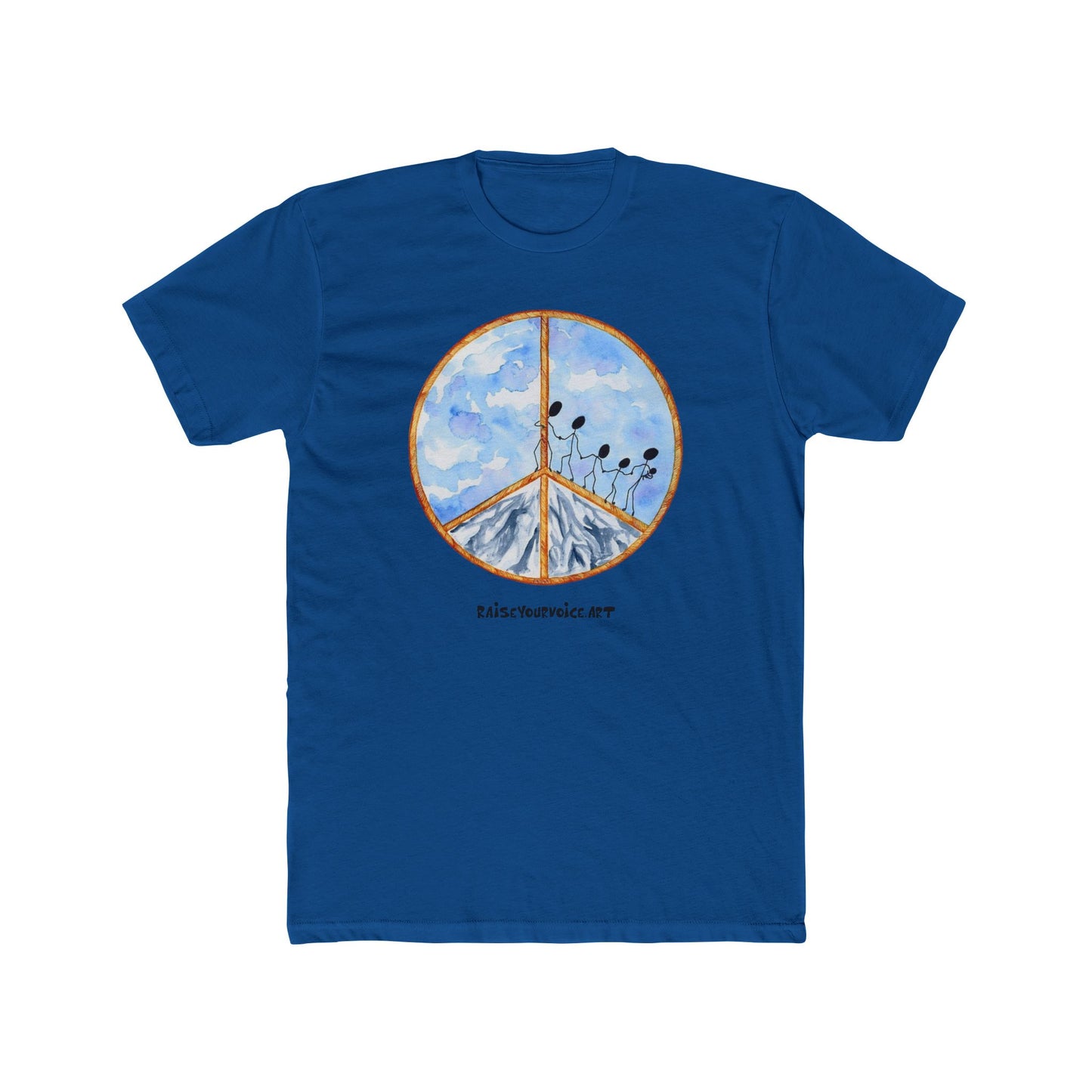 Peace and Peaceful Sky Unisex Cotton Crew Tee - Relaxed Fit, Nature-Inspired Graphic T-Shirt