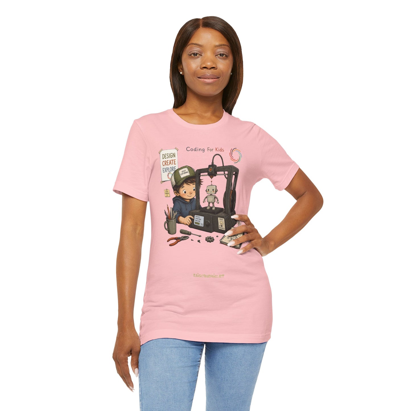 Coding for Kids 3D printing – Unisex Jersey Short Sleeve Tee