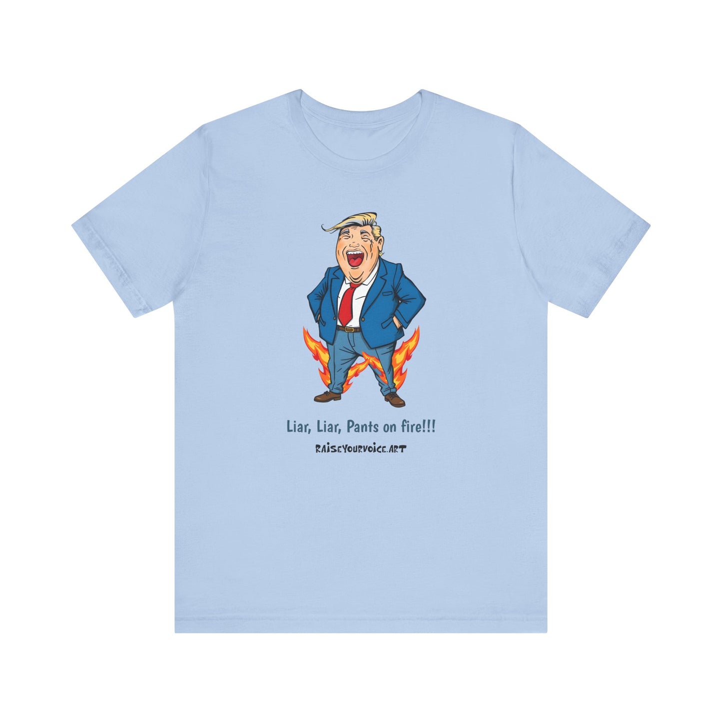 Funny Liar T-Shirt - Unisex Jersey Short Sleeve Tee with Humorous Political Cartoon