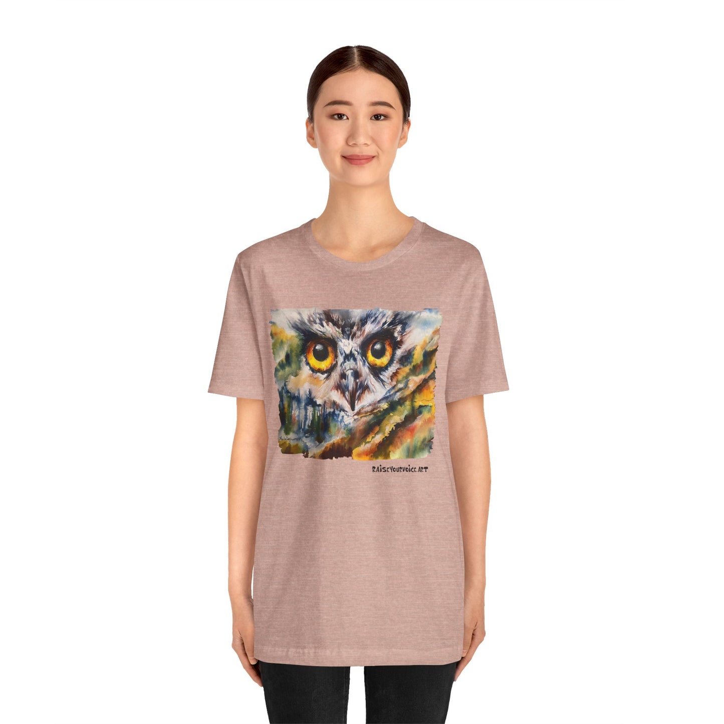 Artistic Owl Graphic Tee - Nature Lover's Unisex Jersey Short Sleeve T-Shirt