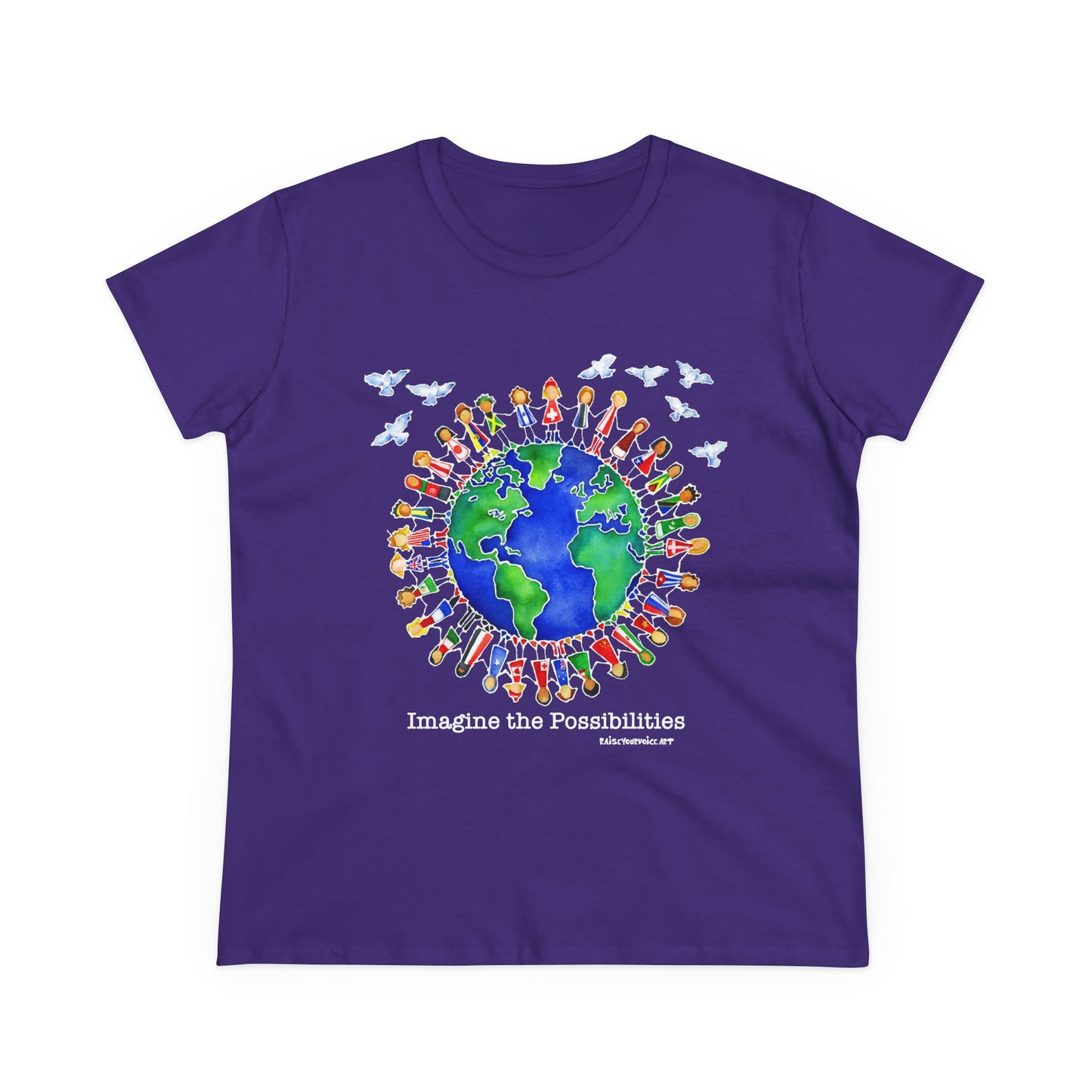 'Imagine the Possibilities' Earth Design - Women's Midweight Tee -