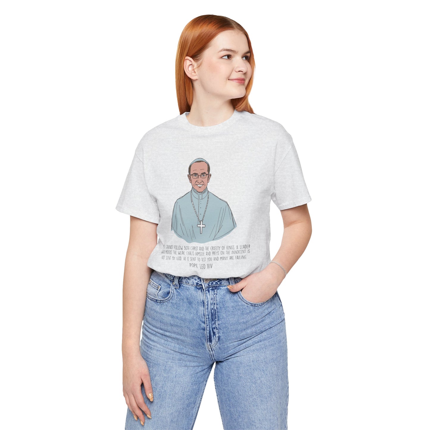 Pope Leo XIV Inspirational Quote Tee, Spiritual Gift, Faith-Based Shirt, Religious Apparel, Unisex T-Shirt, Christian Encouragement