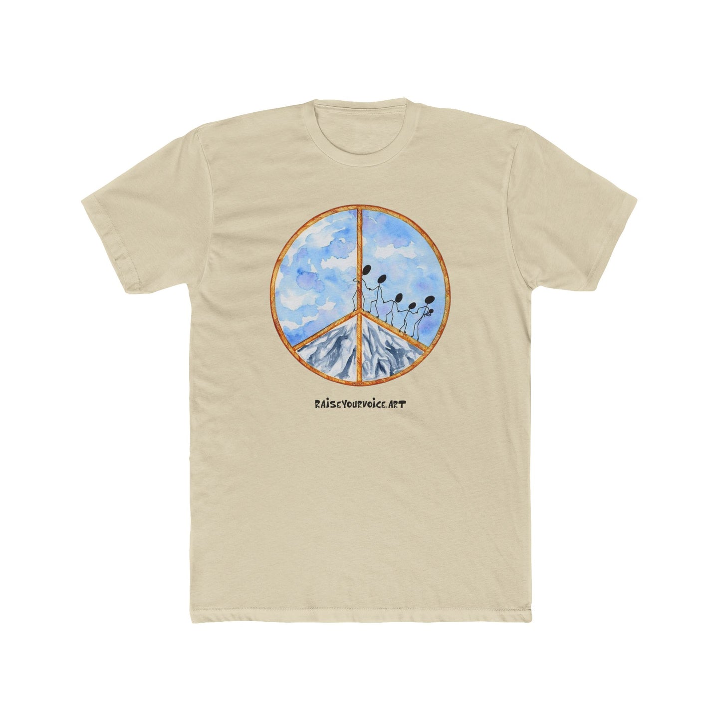 Peace and Peaceful Sky Unisex Cotton Crew Tee - Relaxed Fit, Nature-Inspired Graphic T-Shirt
