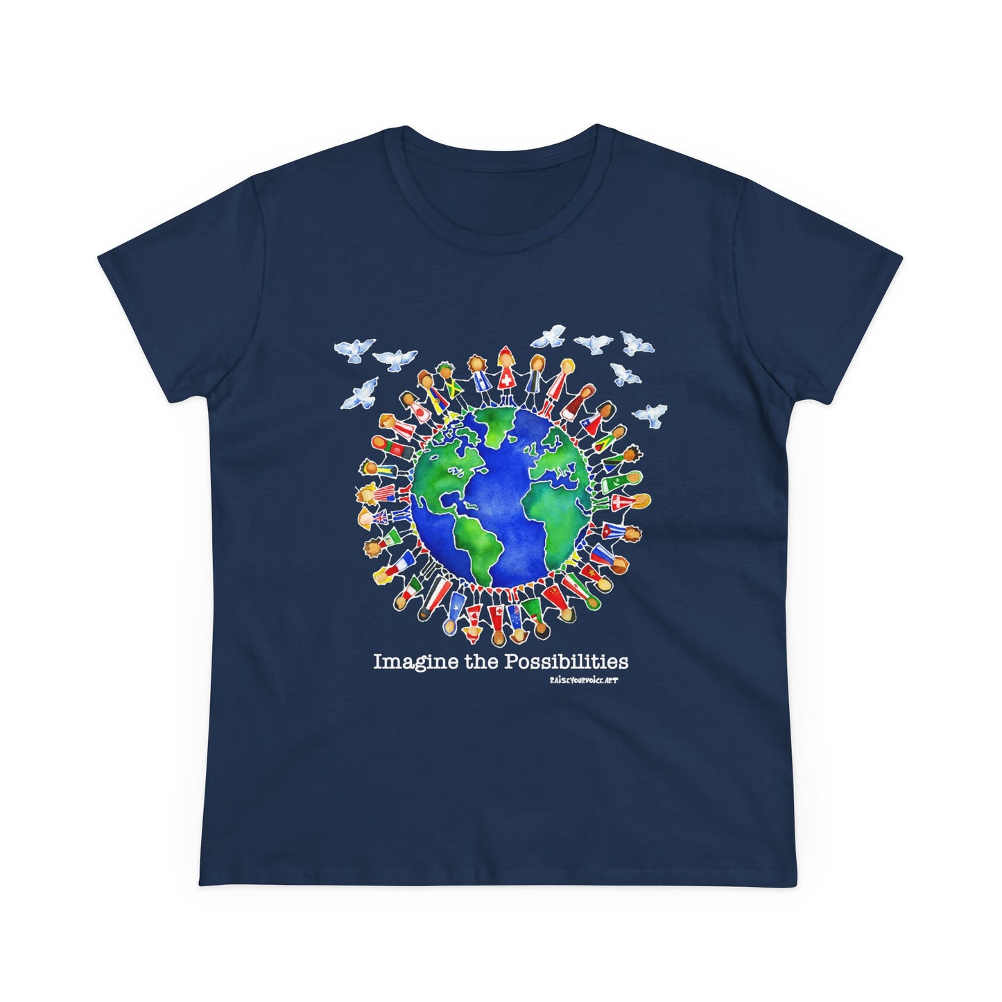 'Imagine the Possibilities' Earth Design - Women's Midweight Tee -