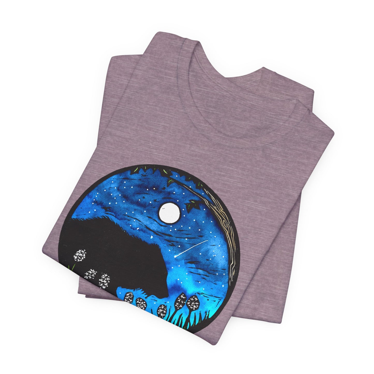 Save The Griz! - Unisex Short Sleeve T-Shirt with Floral Night Scene