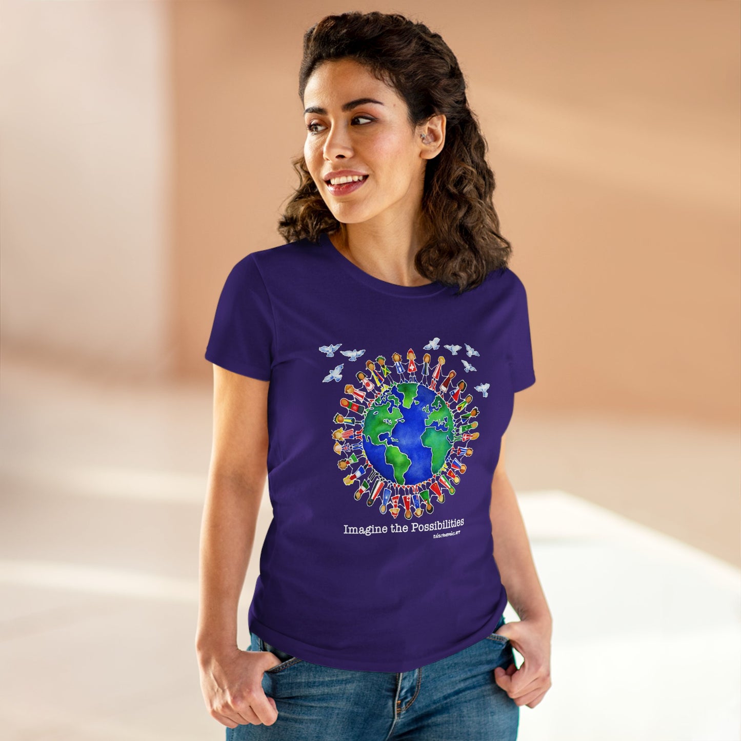 'Imagine the Possibilities' Earth Design - Women's Midweight Tee -