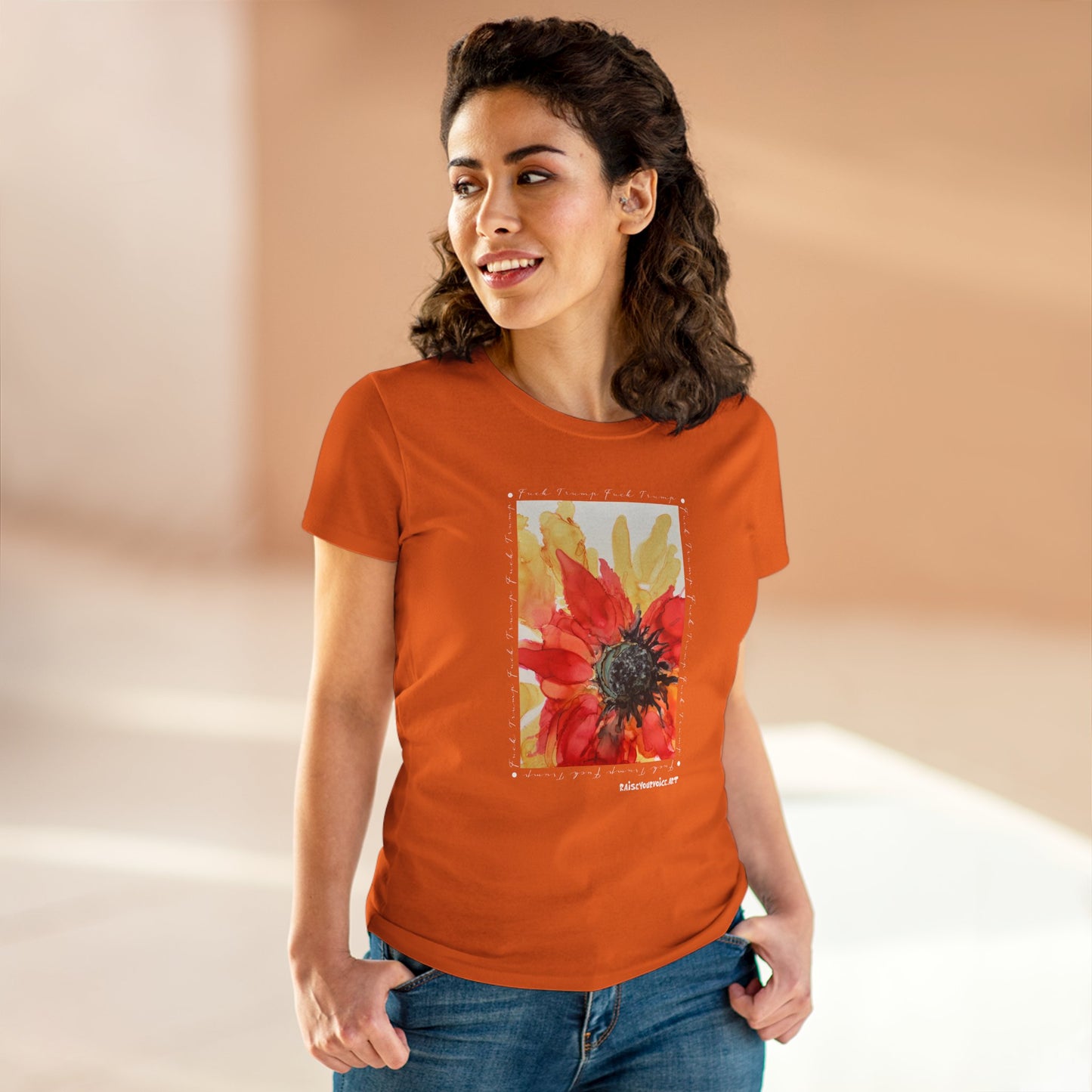 Women's Floral Midweight Cotton Tee, Comfortable Graphic Shirt, Summer Casual Wear, Gift for Her, Nature Lover's Fashion
