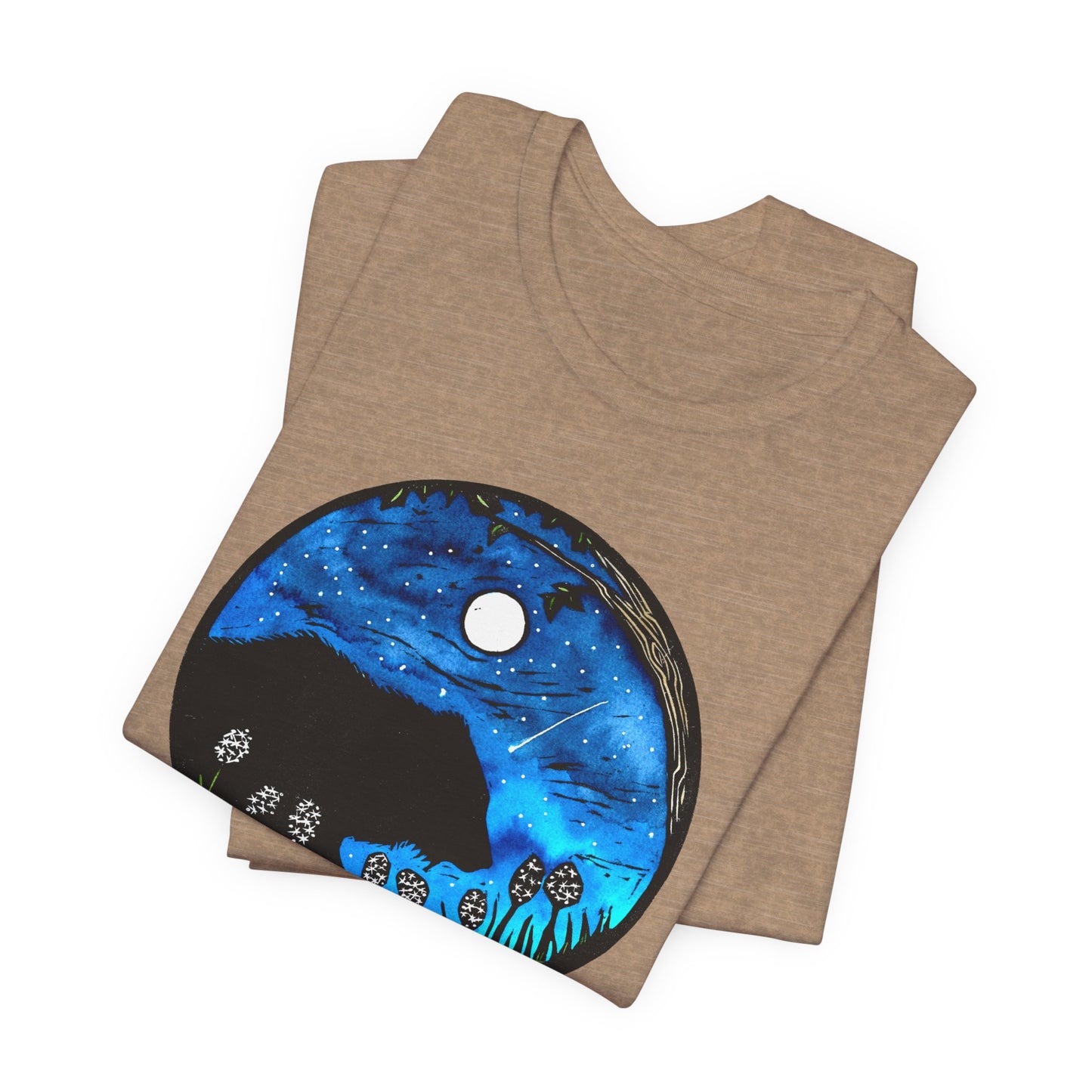 Save The Griz! - Unisex Short Sleeve T-Shirt with Floral Night Scene