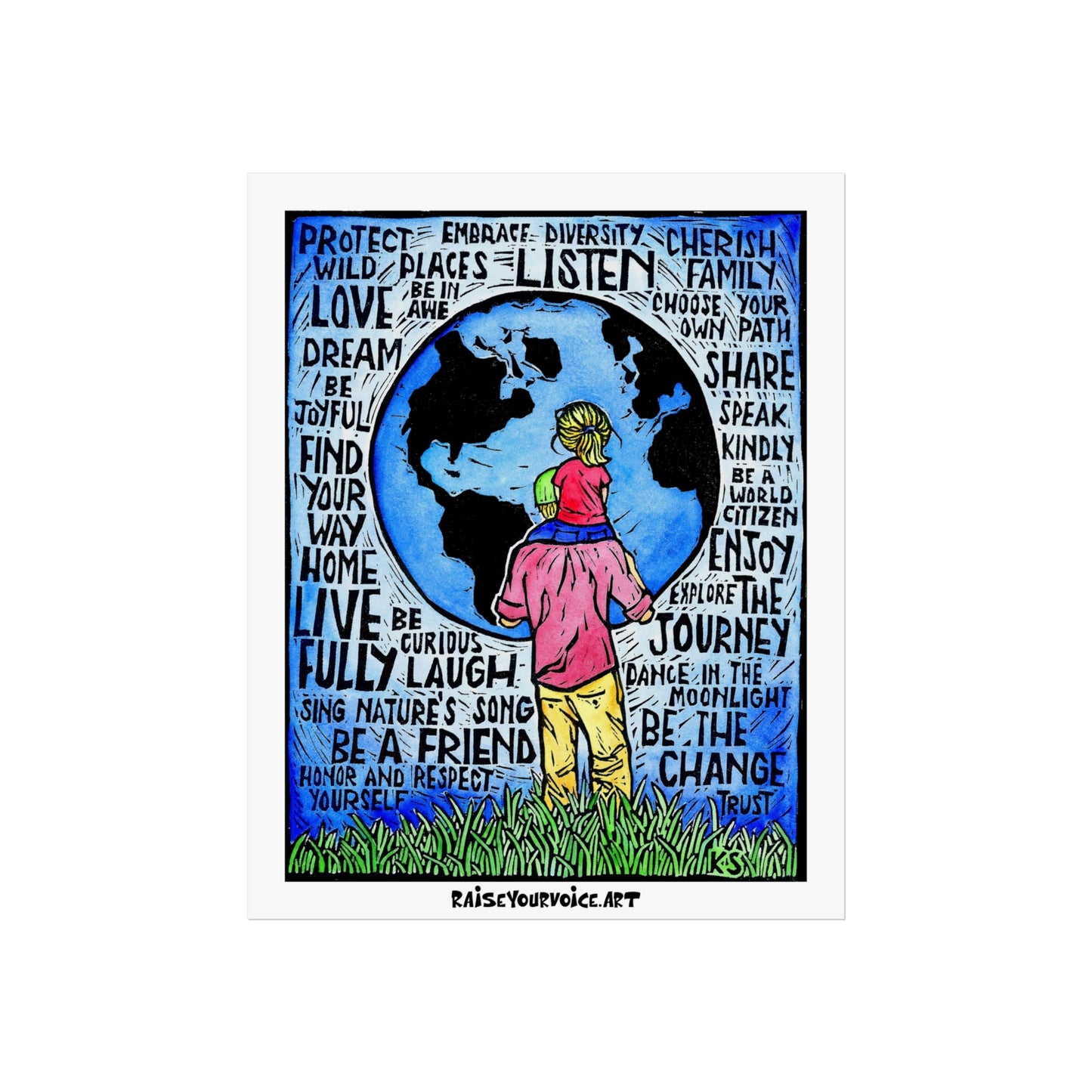 Teach love and be the change Fine Art Poster