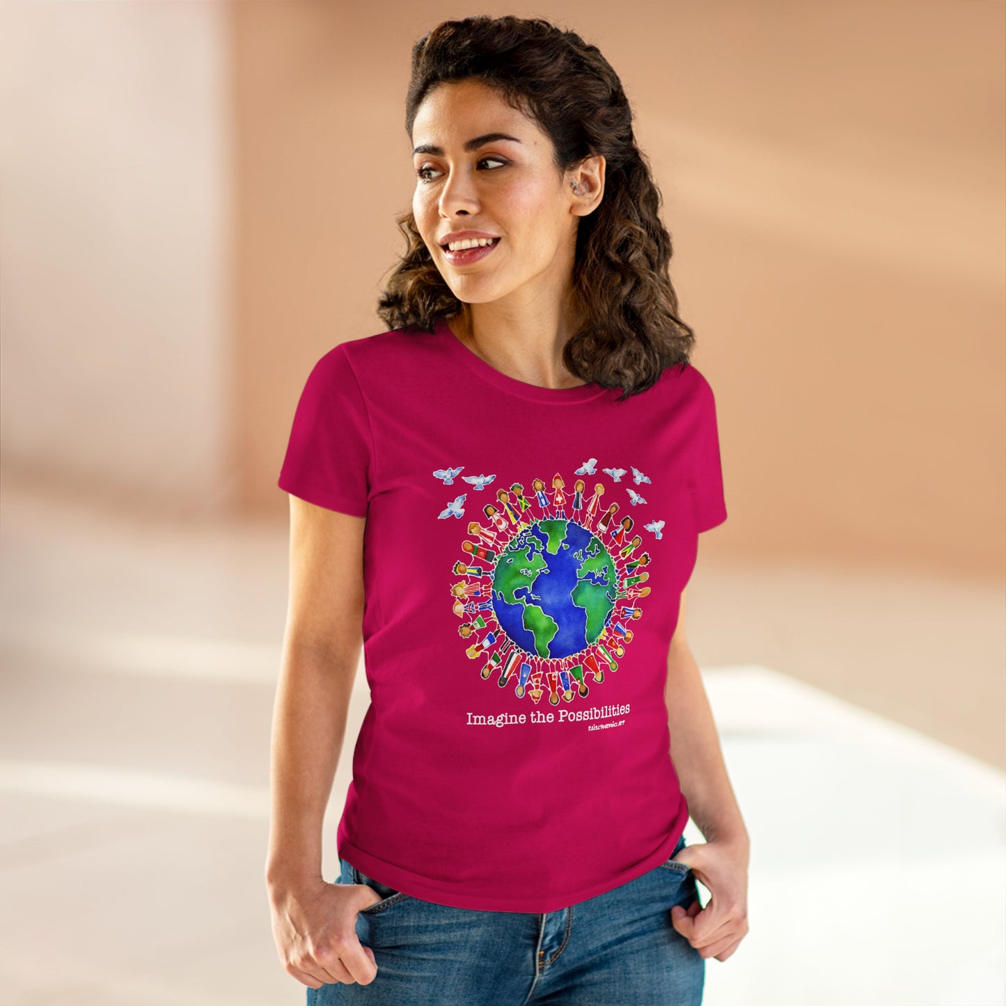 'Imagine the Possibilities' Earth Design - Women's Midweight Tee -
