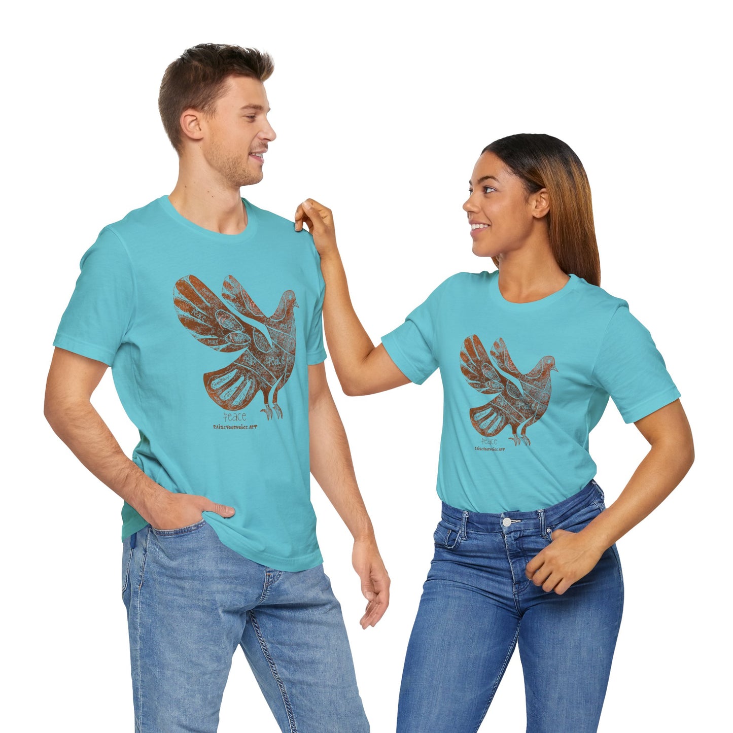 Peace Pigeon Graphic Tee, Boho Style Clothing