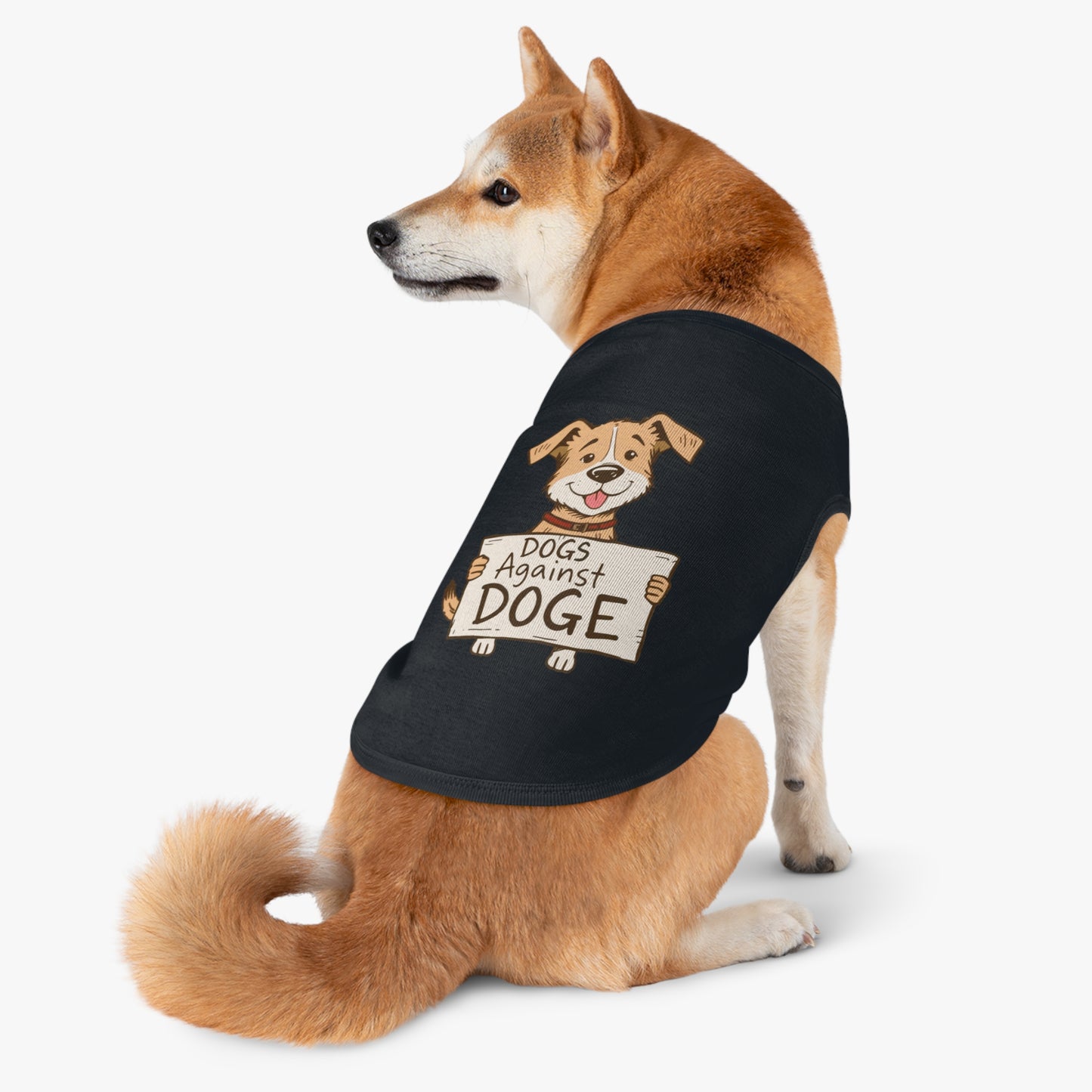 'Dogs Against DOGE' - a doggy shirt for your progressive minded dog