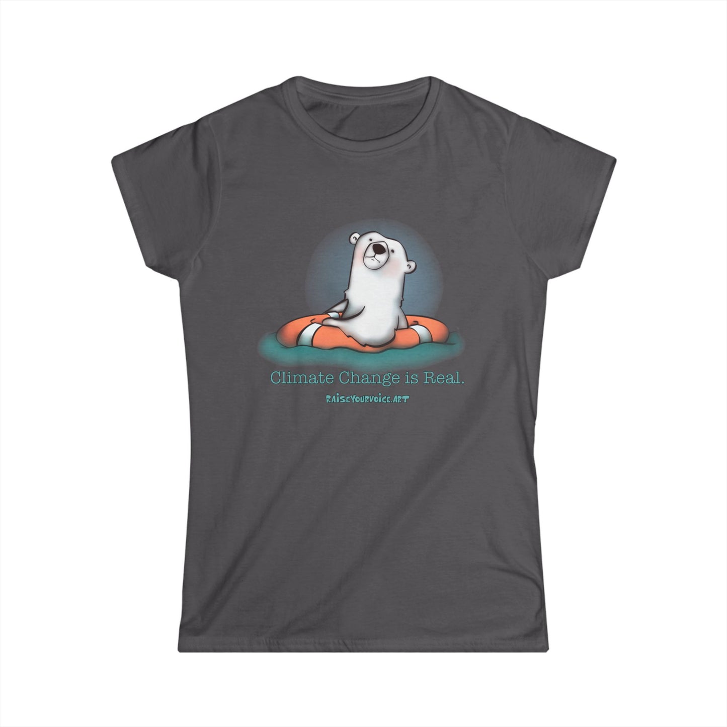 Yes, Climate Change is Real! - Softstyle Tee with Polar Bear Design