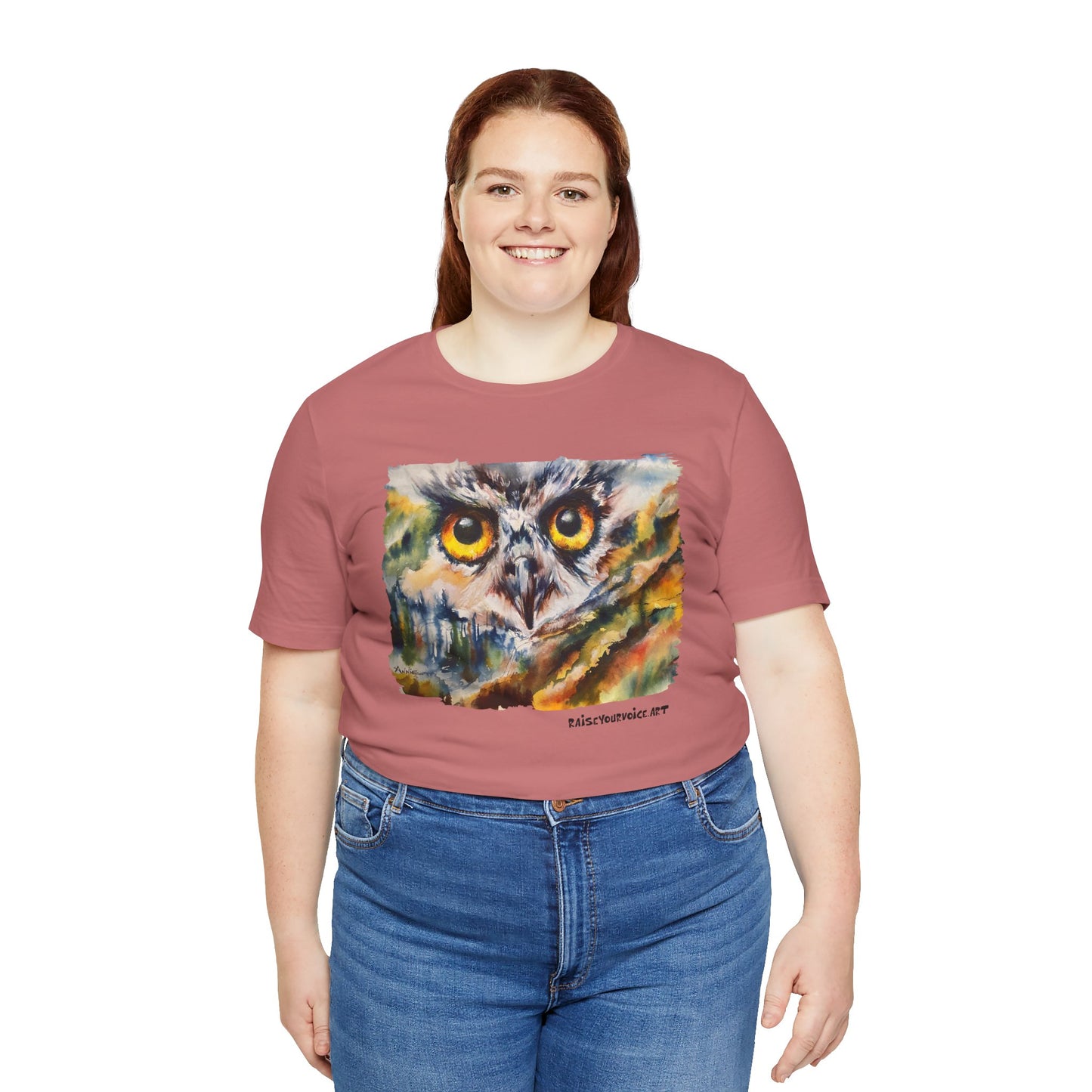 Artistic Owl Graphic Tee - Nature Lover's Unisex Jersey Short Sleeve T-Shirt