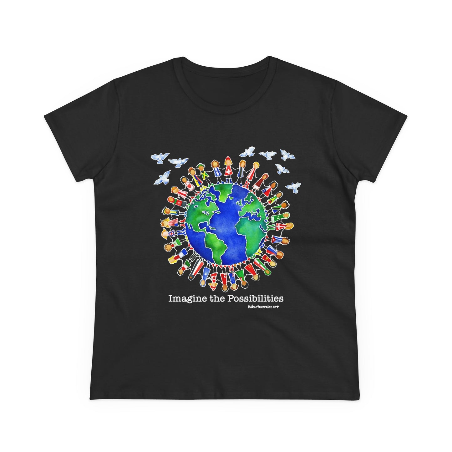 'Imagine the Possibilities' Earth Design - Women's Midweight Tee -