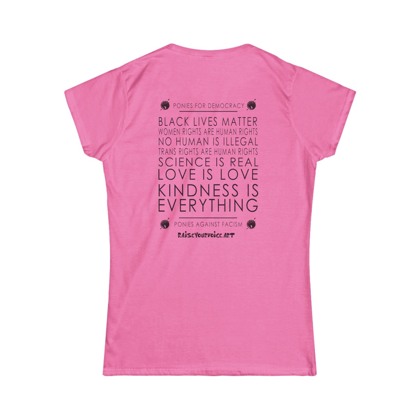 The Blue Pony Club - women's Softstyle Tee - Blue Pony Club & Equality Messages
