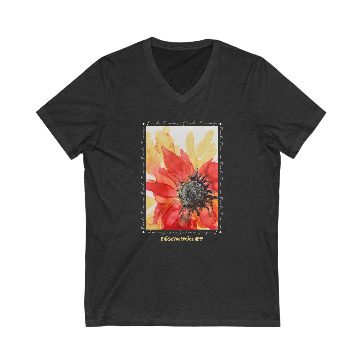 Floral V-Neck Tee for the nature lover who is seeing our forests and flowers being trampled as of late.