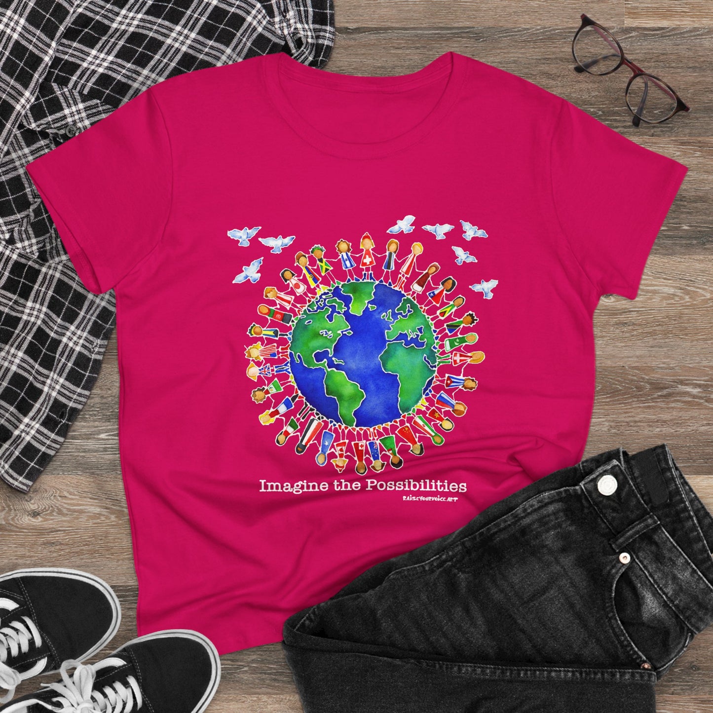 'Imagine the Possibilities' Earth Design - Women's Midweight Tee -