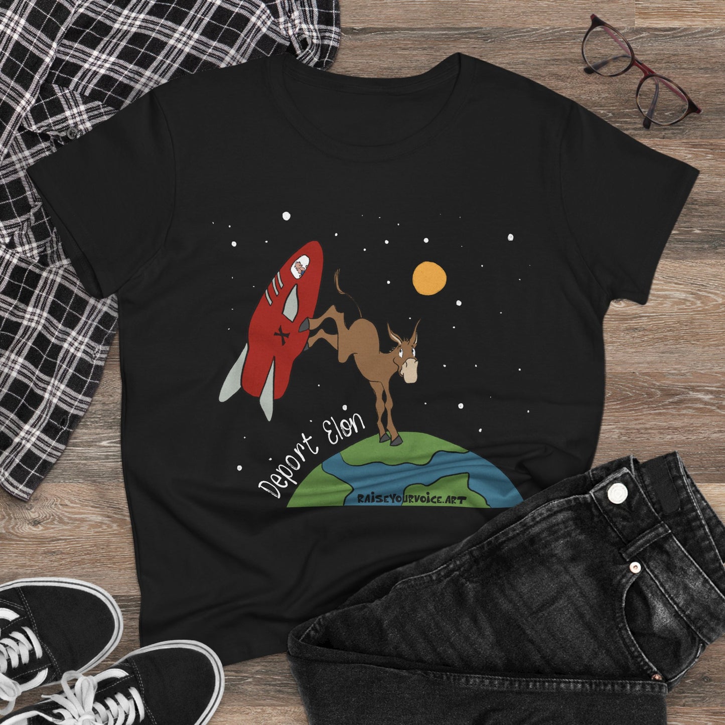 "Deport Elon" Women's Midweight Cotton Tee