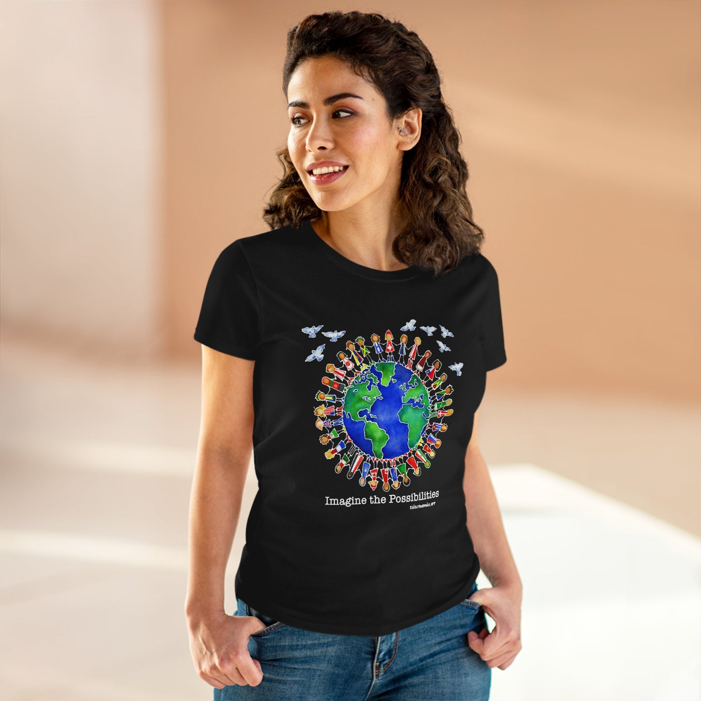 'Imagine the Possibilities' Earth Design - Women's Midweight Tee -