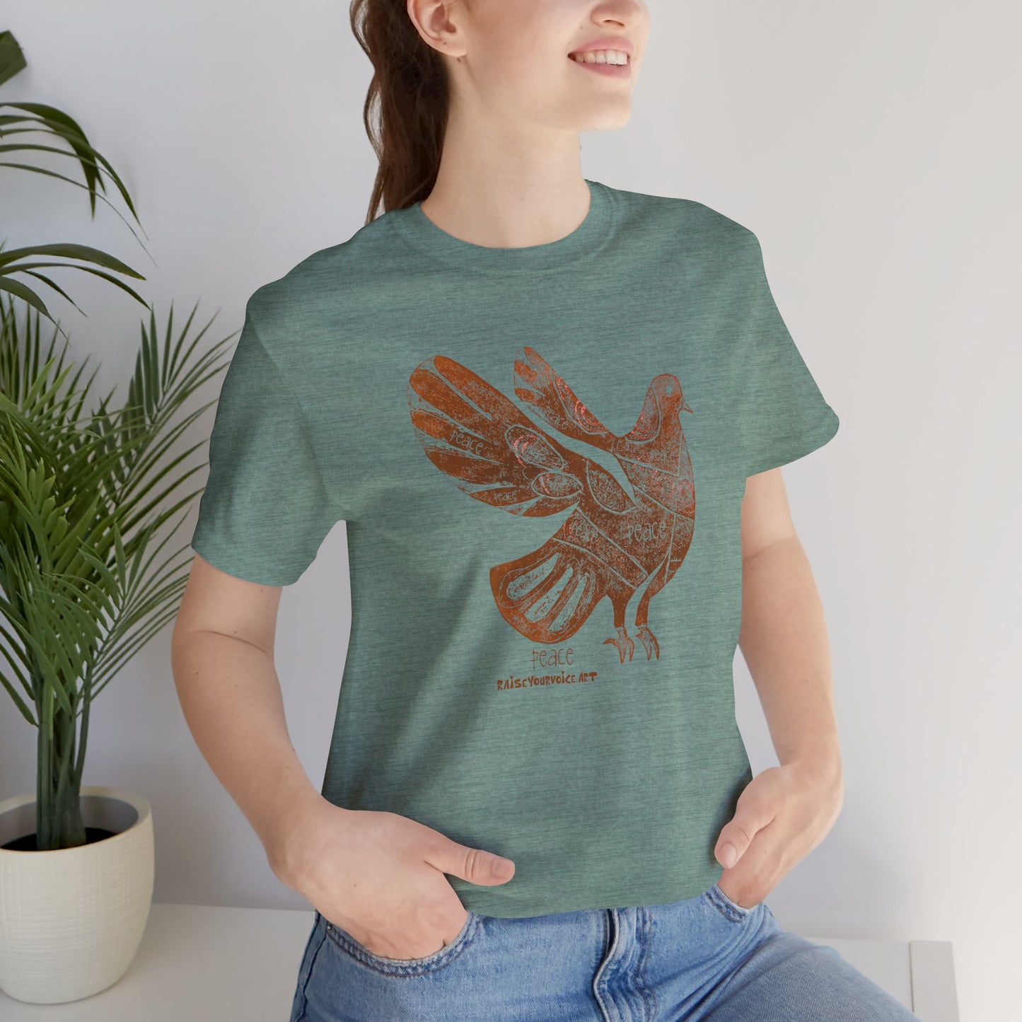 Peace Pigeon Graphic Tee - Unisex Jersey Short Sleeve T-Shirt