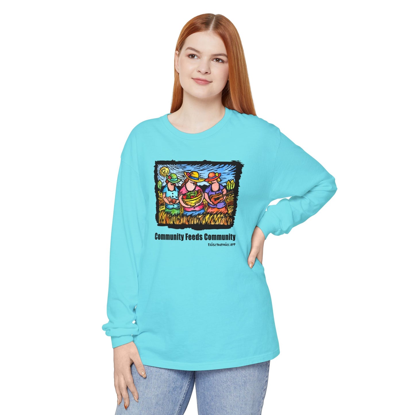 Celebrate Abundance -Community Feeds Community, Unisex Long Sleeve Tee