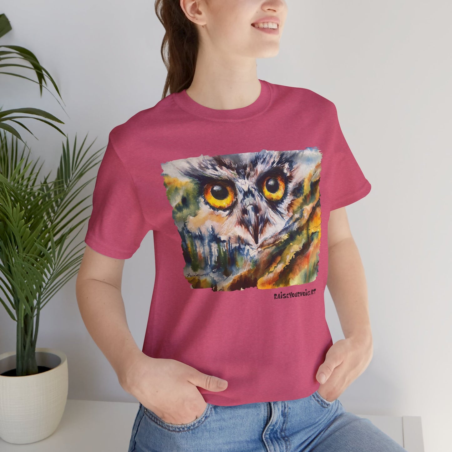 Artistic Owl Graphic Tee - Nature Lover's Unisex Jersey Short Sleeve T-Shirt