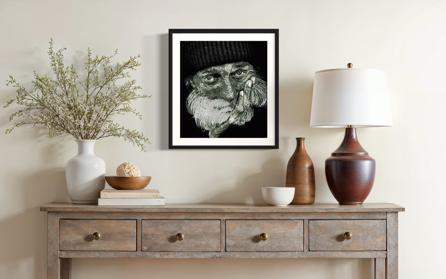 "Ernie" Black and White Portrait Depicting a Homeless Friend