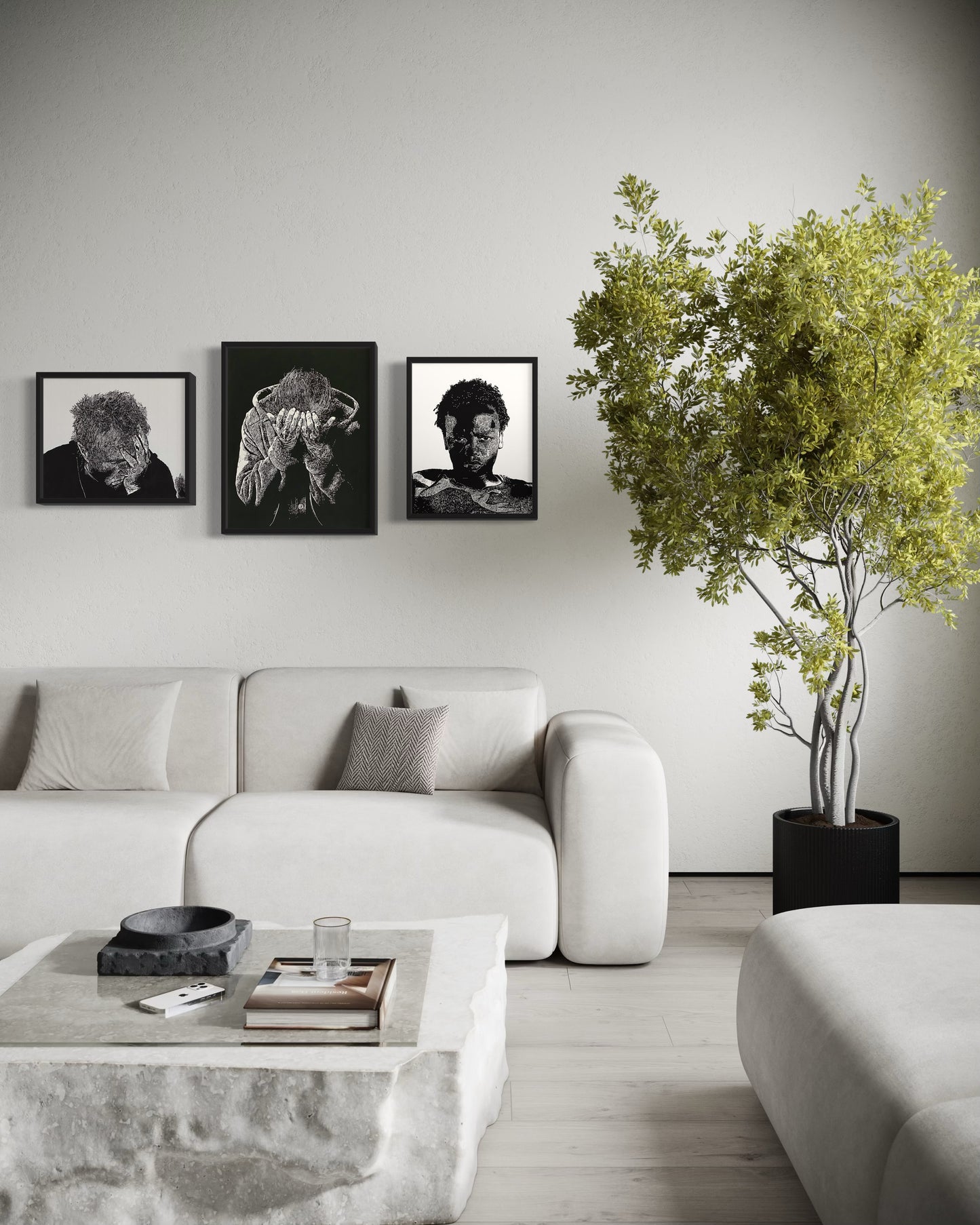 "Despair" Original Linocut Artwork by Wendy Holsapple