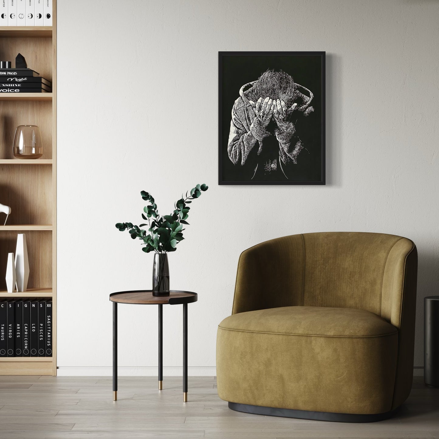 "Despair" Original Linocut Artwork by Wendy Holsapple