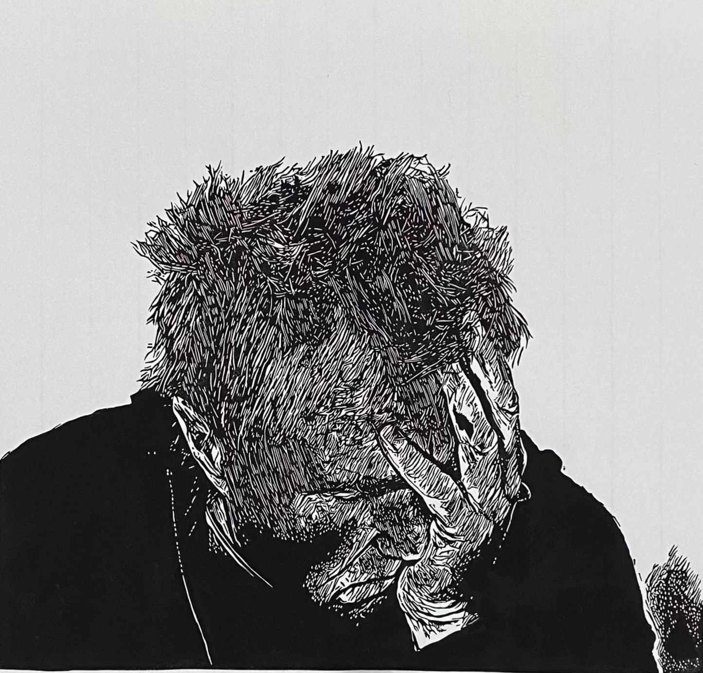 "Frustration" Original Linocut Artwork by Wendy Holsapple