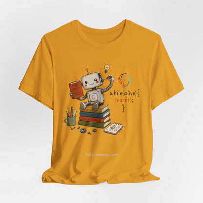 Coding for Kids while (alive) {learn ();} – Unisex Jersey Short Sleeve Tee