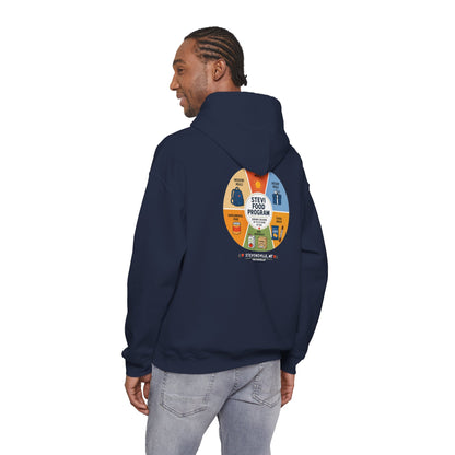Stevi Food Program In The Round, image on the back – Unisex Heavy Blend™ Hooded Sweatshirt