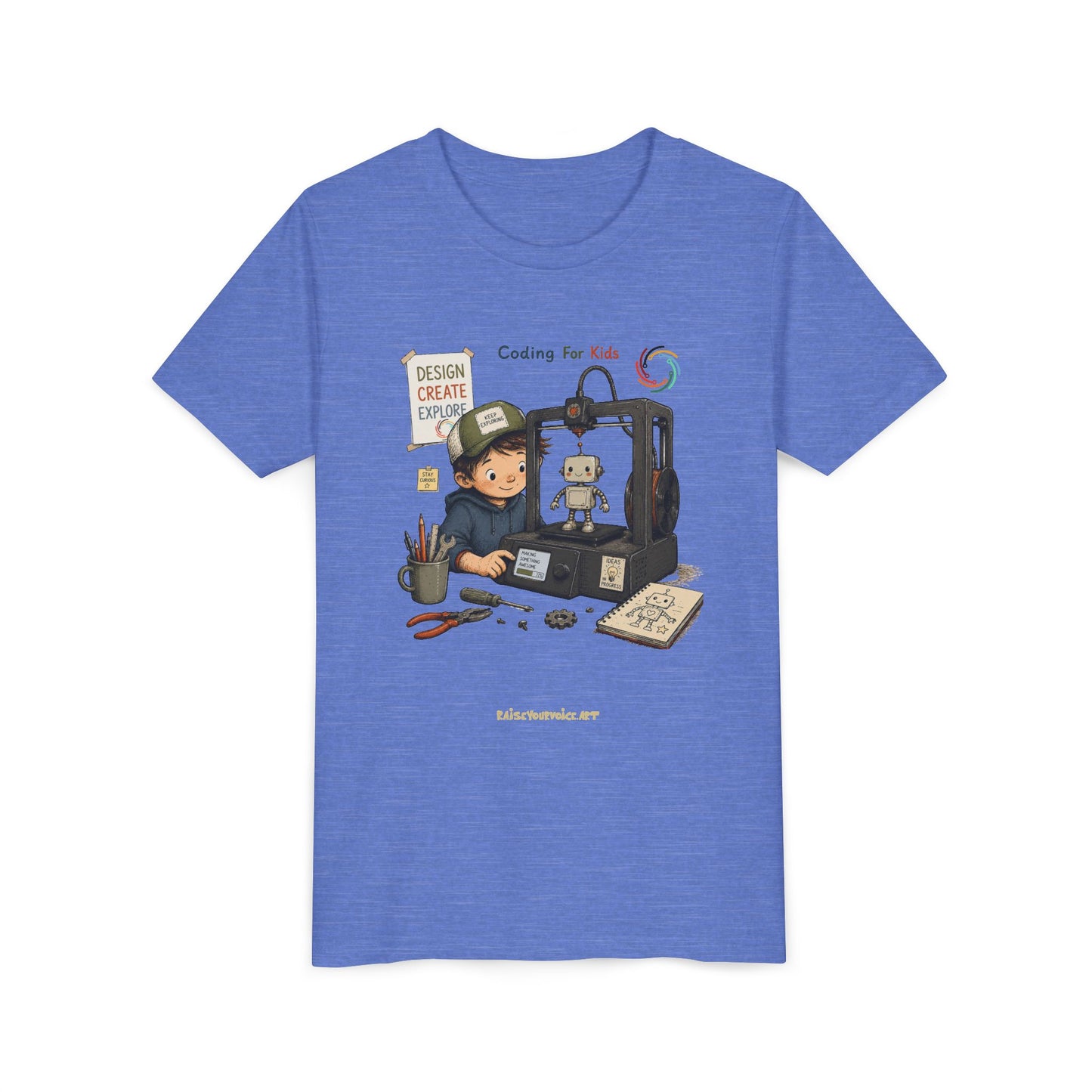 Coding for Kids 3D printing – Youth Short Sleeve Tee