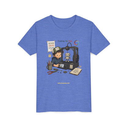 Coding for Kids 3D printing – Youth Short Sleeve Tee