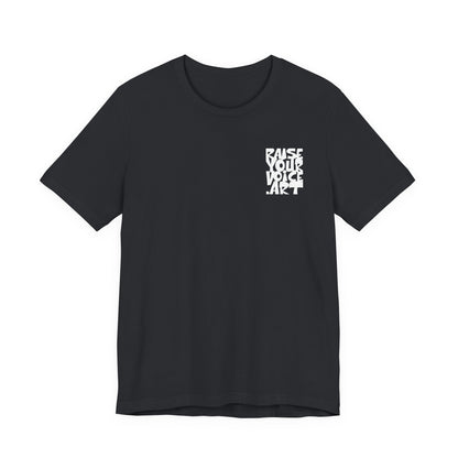 The Montana Plan, Real People, image on the back, Unisex Jersey Short Sleeve Tee